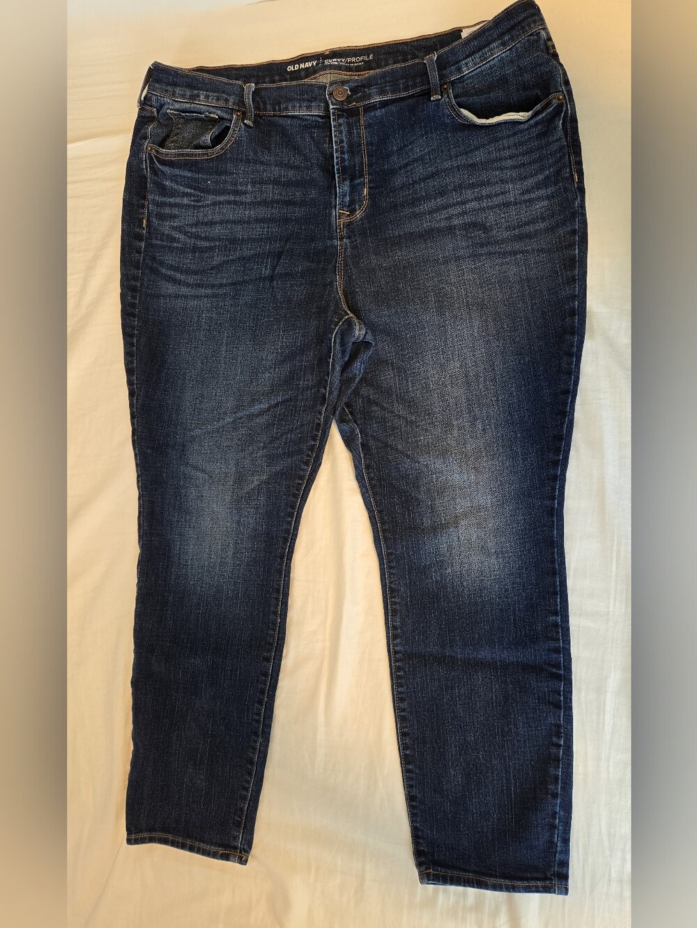 Old Navy Dark Blue Mid-Rise Curvy Jeans Size 18 Short